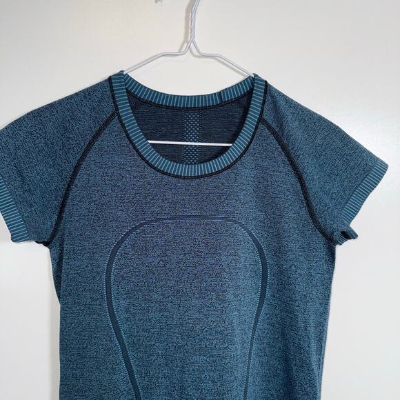 Lululemon Run: Swiftly Tech Short Sleeve Scoop Women’s 4 Blue Seamless AntiStink - Picture 6 of 14
